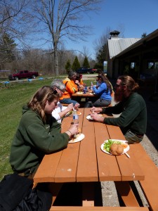 Stevenson Camp staff provided a delicious meal to feed the hungry workers after a long day of tree work